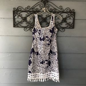 Lilly Pulitzer I Herd You Navy and White Dress 2
